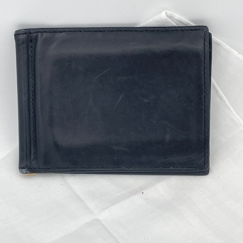 Bosca Leather Mens OS Saddler Money Clip Bifold Wallet *READ